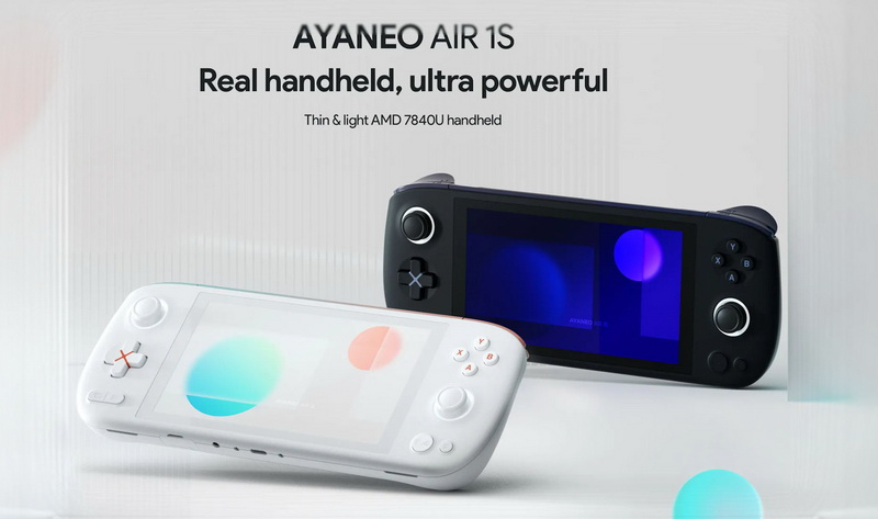 Представлена портативная консоль AyaNeo Air 1S с 5,5″ экраном AMOLED и чипом Ryzen 7000U, а также её более тонкая и лёгкая версия